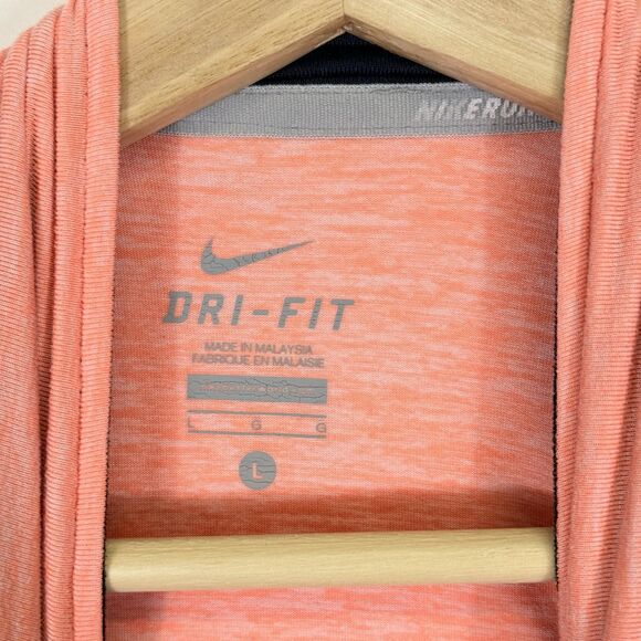 Nike Dri-Fit Women Large Melon Orange Reflective Thumbhole Running Track‎ Jacket - Picture 6 of 7
